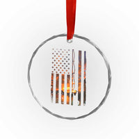 American Flag Fishing Crystal Glass Ornament Fish Fisher Fisherman Fishing Rod Sunset TS10