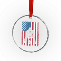 American Flag Football Crystal Glass Ornament Cool Distressed Vintage Patriotic Football Player TS10