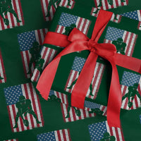 American Flag Football Wrapping Paper Roll Cool Distressed Vintage Patriotic Football Player - Wonder Print Shop