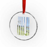 American Flag Golf Crystal Glass Ornament Golfer Funny Golf Club Golfing