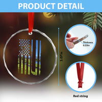 American Flag Golf Crystal Glass Ornament Golfer Funny Golf Club Golfing