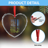 American Flag Golf Heart Crystal Glass Ornament Golfer Funny Golf Club Golfing