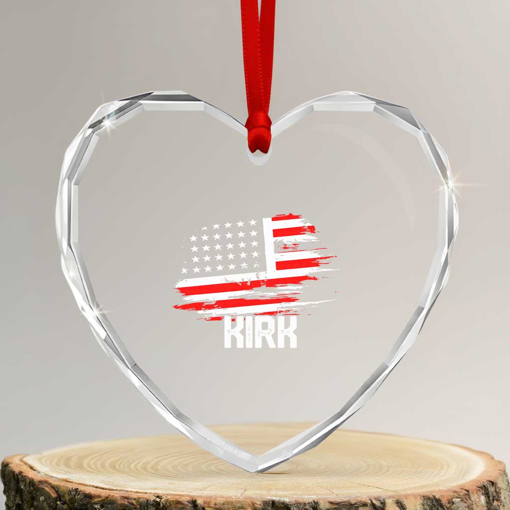 American Flag Kirk Heart Crystal Glass Ornament Distressed Patriotic Team Charlie Tribute - Wonder Print Shop