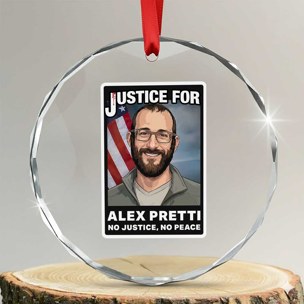 American Flag Minneapolis Support For Alex Gift Crystal Glass Ornament
