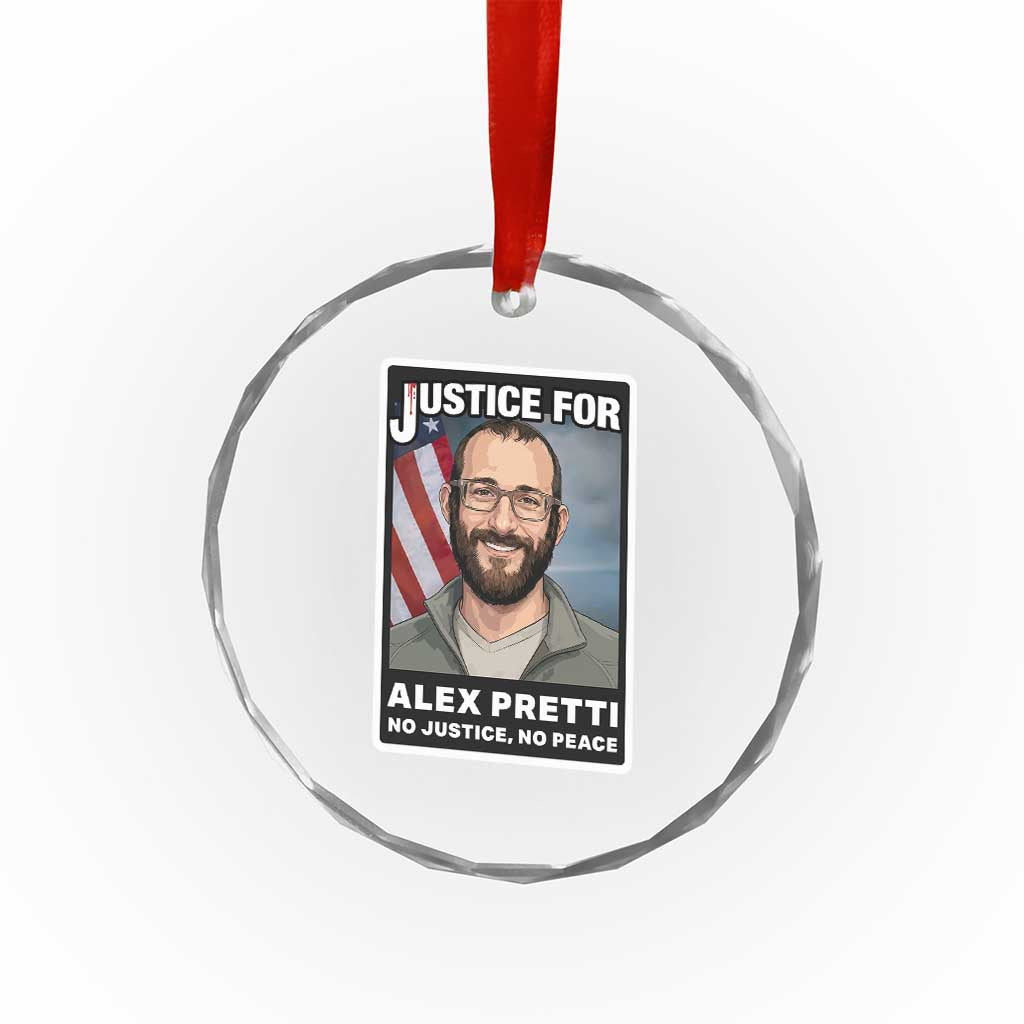 American Flag Minneapolis Support For Alex Gift Crystal Glass Ornament