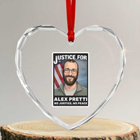 American Flag Minneapolis Support For Alex Gift Heart Crystal Glass Ornament