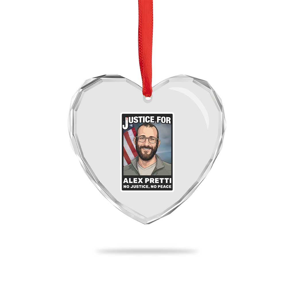 American Flag Minneapolis Support For Alex Gift Heart Crystal Glass Ornament