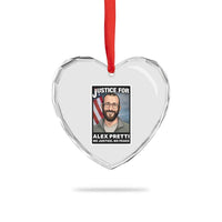 American Flag Minneapolis Support For Alex Gift Heart Crystal Glass Ornament