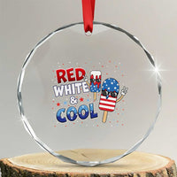 American Flag Popsicle Crystal Glass Ornament Red White And Cool