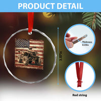 American Flag Quad 4 Wheeler Crystal Glass Ornament Vintage Retro Cool ATV Quadrider Off Road Clothing - Wonder Print Shop