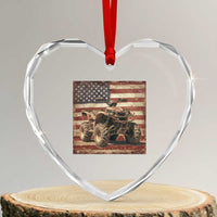American Flag Quad 4 Wheeler Heart Crystal Glass Ornament Vintage Retro Cool ATV Quadrider Off Road Clothing - Wonder Print Shop
