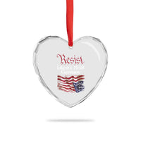 American Flag Resist Heart Crystal Glass Ornament Like It's 1938 Germany - Wonder Print Shop