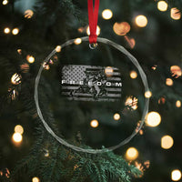 American Flag Snowmobile Freedom Winter Sport Crystal Glass Ornament - Wonder Print Shop