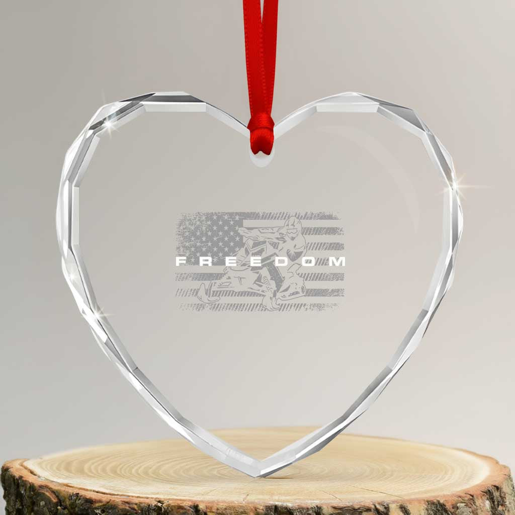 American Flag Snowmobile Freedom Winter Sport Heart Crystal Glass Ornament - Wonder Print Shop