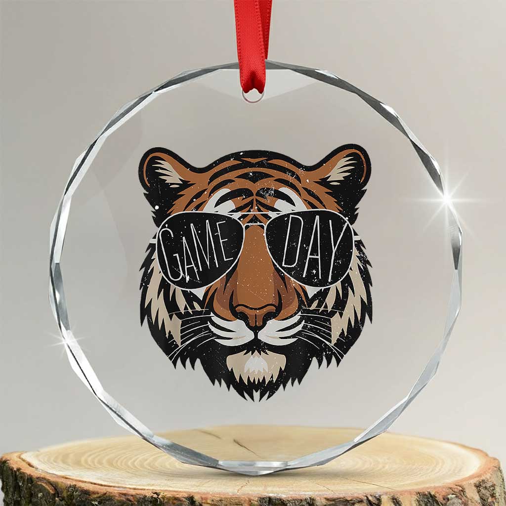 American Football Game Day Crystal Glass Ornament Touchdown Season Cool Tiger - Wonder Print Shop