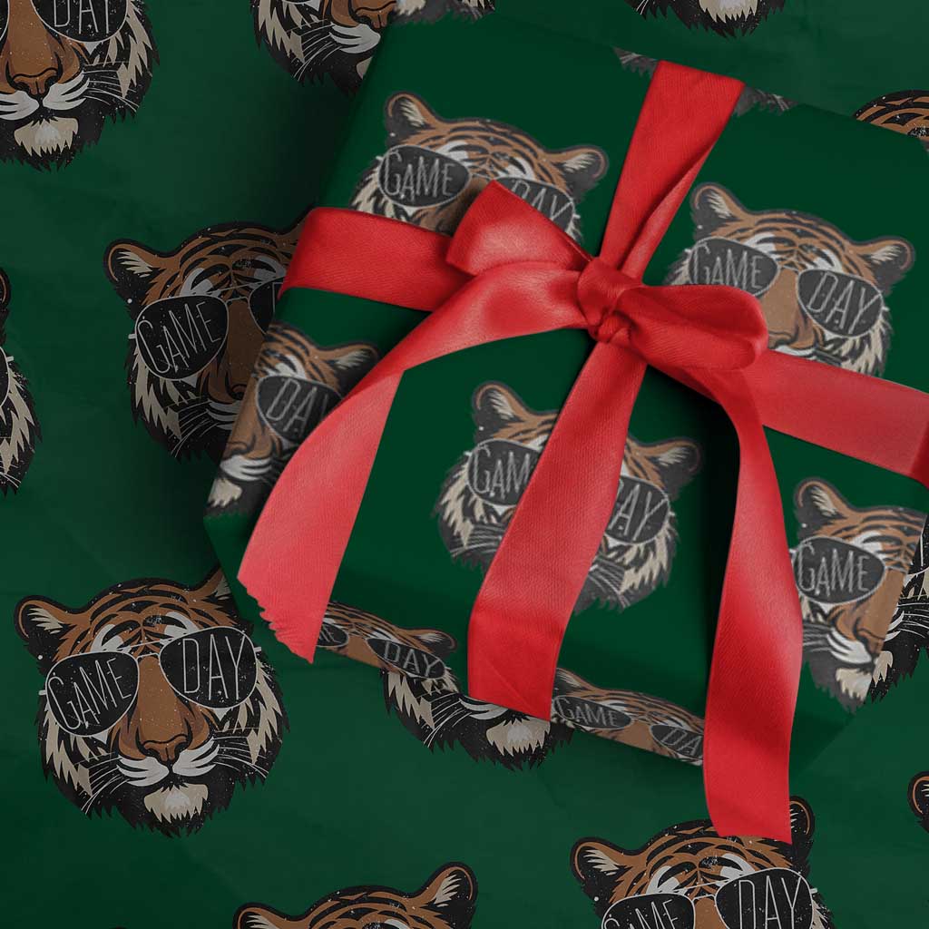 American Football Game Day Wrapping Paper Roll Touchdown Season Cool Tiger
