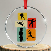 American Football Player Retro Vintage Sport Lover Crystal Glass Ornament - Wonder Print Shop