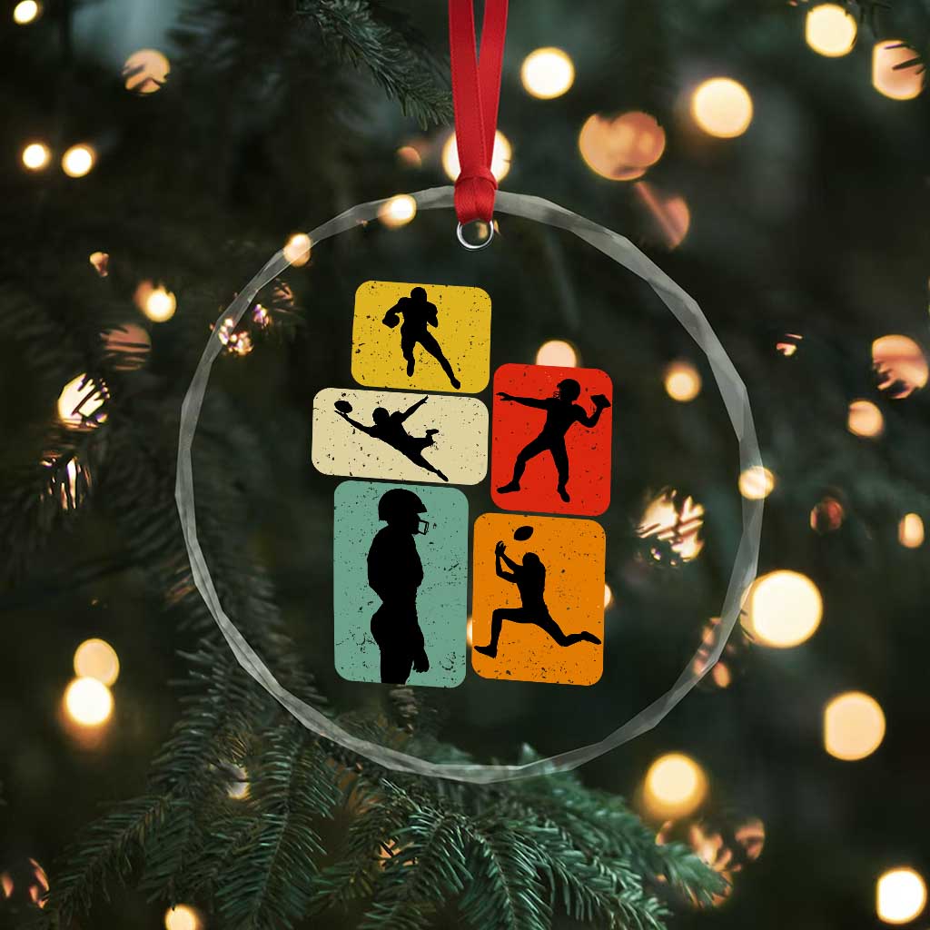 American Football Player Retro Vintage Sport Lover Crystal Glass Ornament - Wonder Print Shop
