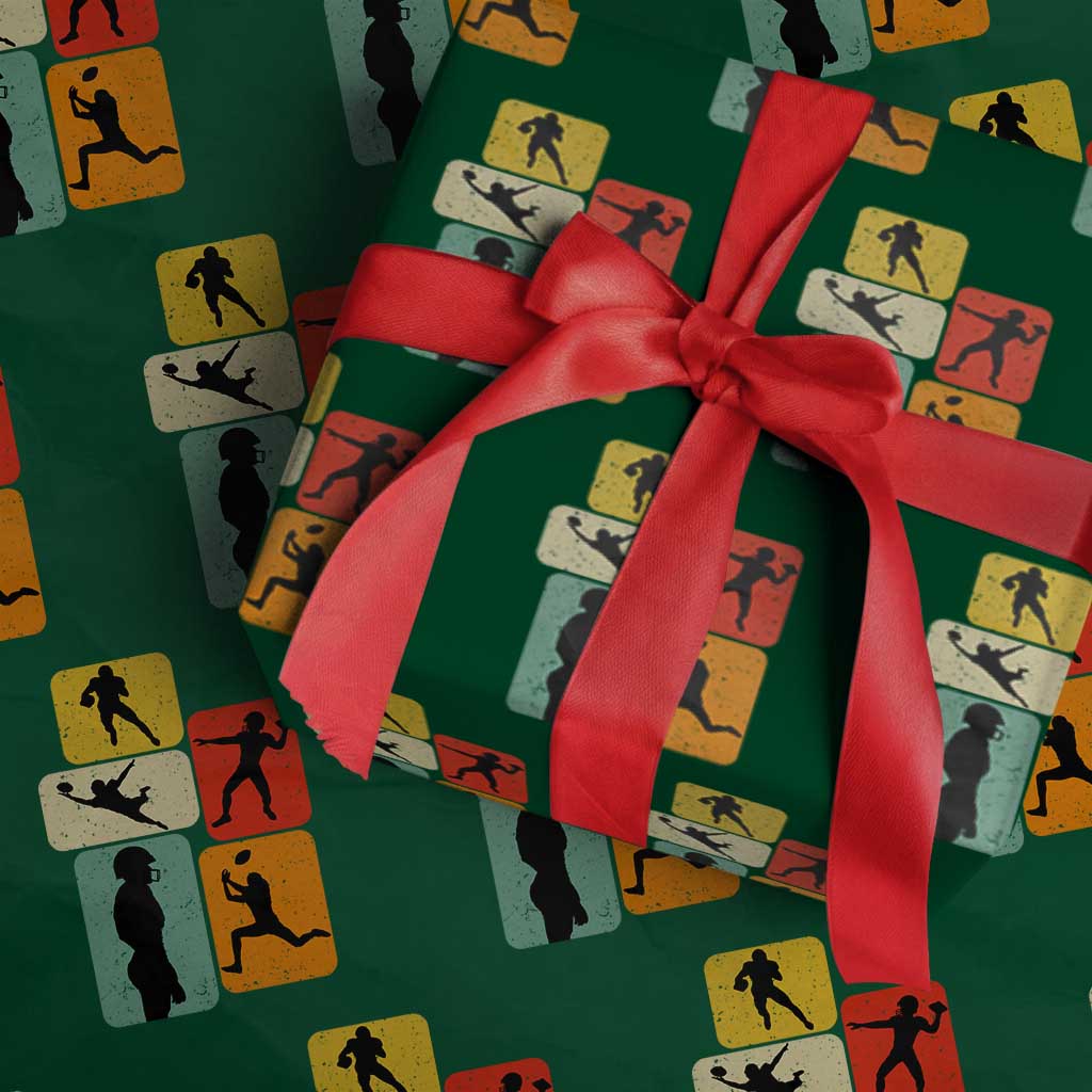 American Football Player Retro Vintage Sport Lover Wrapping Paper Roll - Wonder Print Shop