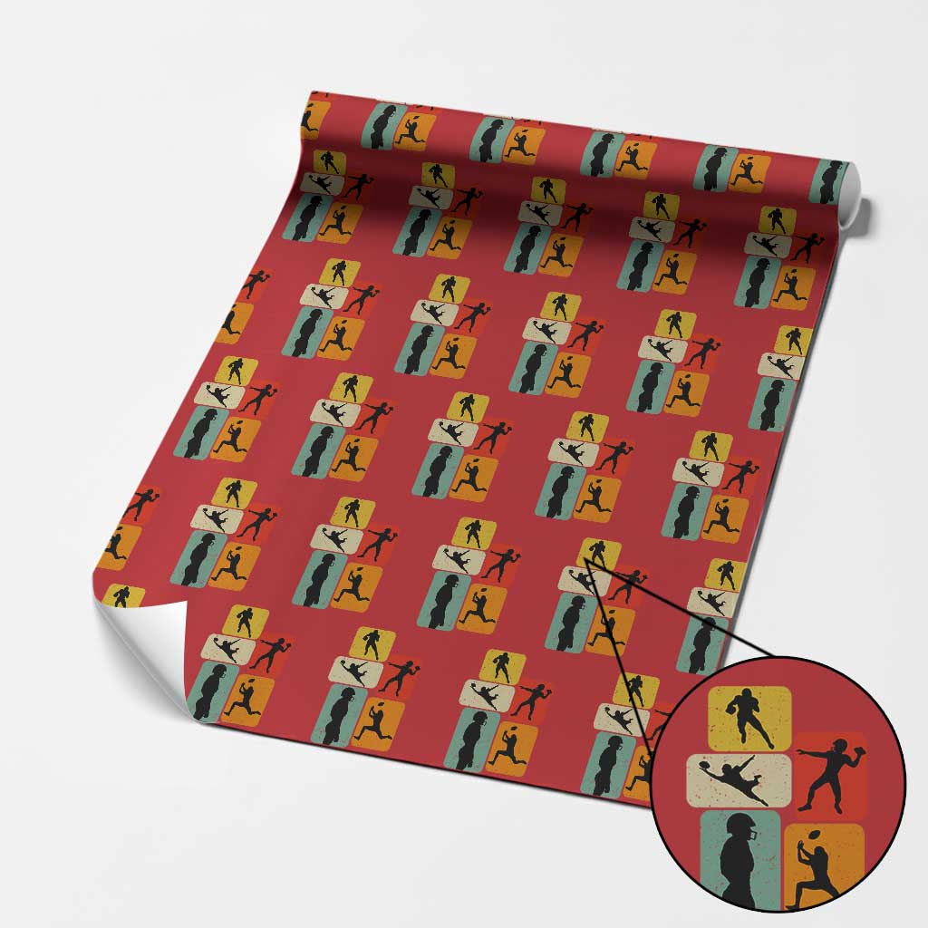 American Football Player Retro Vintage Sport Lover Wrapping Paper Roll - Wonder Print Shop