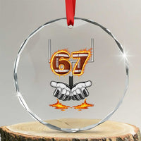 American Football Six Seven Meme Crystal Glass Ornament Fire Flame Drip - Wonder Print Shop