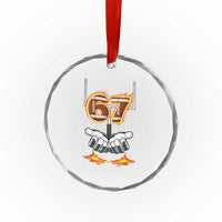American Football Six Seven Meme Crystal Glass Ornament Fire Flame Drip - Wonder Print Shop