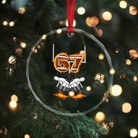 American Football Six Seven Meme Crystal Glass Ornament Fire Flame Drip - Wonder Print Shop