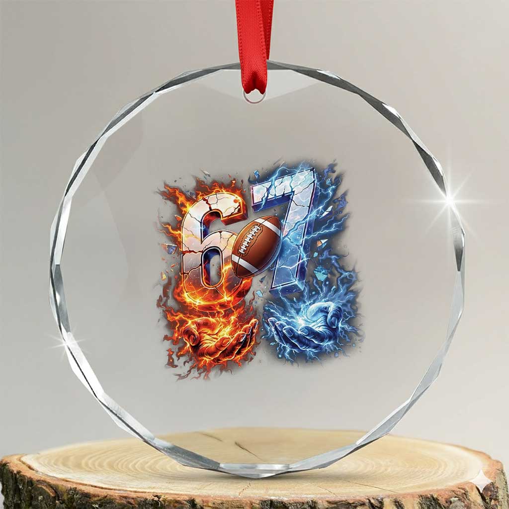 American Football Six Seven Meme Crystal Glass Ornament Funny Gen Alpha Slang Gift