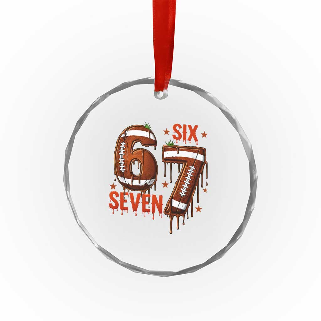 American Football Six Seven Meme Crystal Glass Ornament Funny Gen Z Alpha Gift