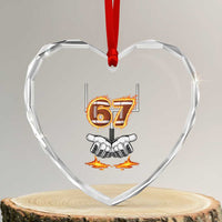 American Football Six Seven Meme Heart Crystal Glass Ornament Fire Flame Drip - Wonder Print Shop