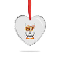 American Football Six Seven Meme Heart Crystal Glass Ornament Fire Flame Drip - Wonder Print Shop