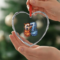 American Football Six Seven Meme Heart Crystal Glass Ornament Funny Gen Alpha Slang Gift