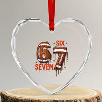 American Football Six Seven Meme Heart Crystal Glass Ornament Funny Gen Z Alpha Gift