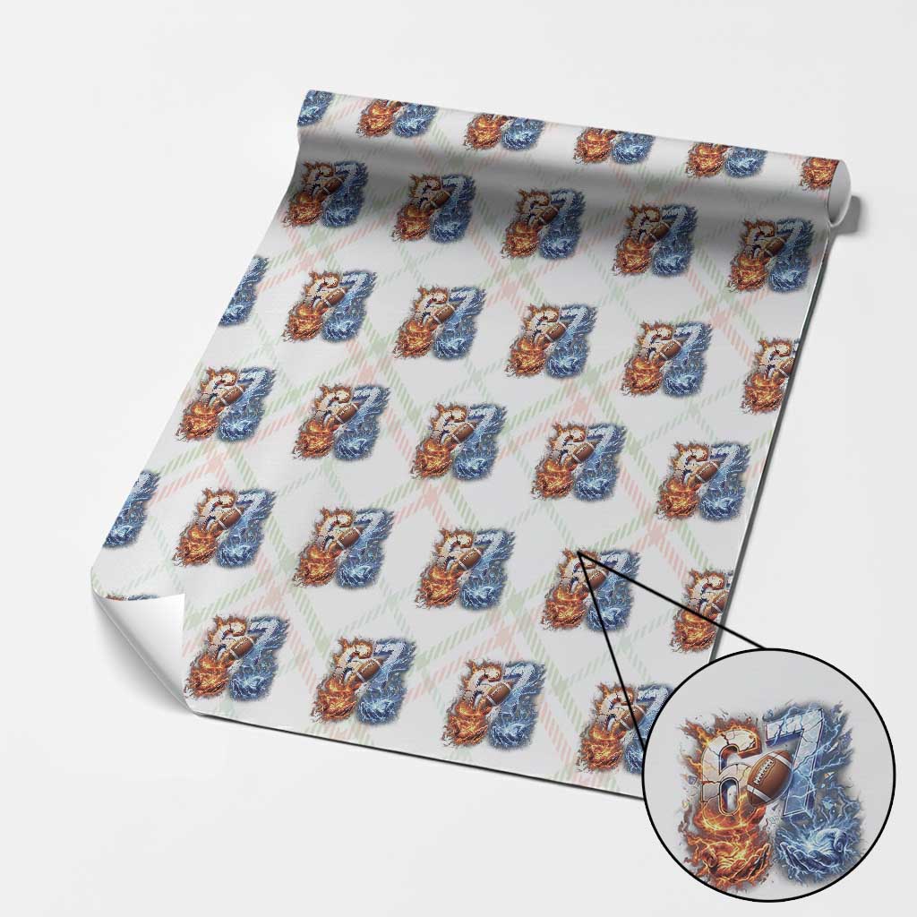 American Football Six Seven Meme Wrapping Paper Roll Funny Gen Alpha Slang Gift