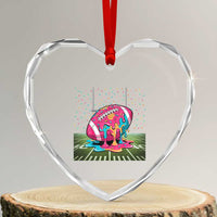 American Football Sprinkles Ice Cream Drip Field Goal Heart Crystal Glass Ornament - Wonder Print Shop
