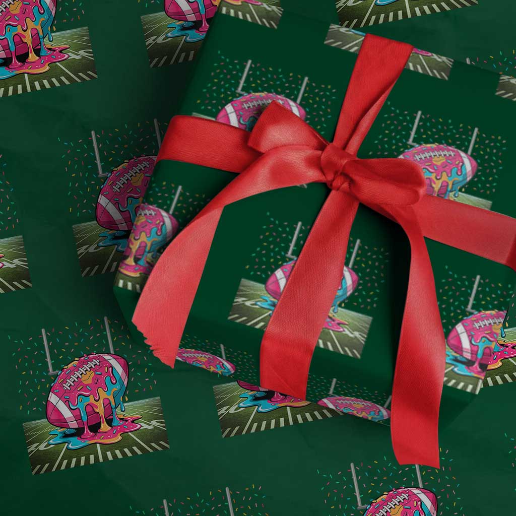 American Football Sprinkles Ice Cream Drip Field Goal Wrapping Paper Roll - Wonder Print Shop