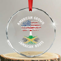 American Grown Jamaican Roots Crystal Glass Ornament Retro USA Jamaica Flag - Wonder Print Shop