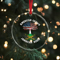 American Grown Jamaican Roots Crystal Glass Ornament Retro USA Jamaica Flag - Wonder Print Shop