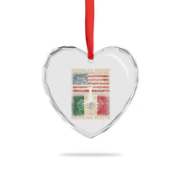 American Grown Mexican Roots Heart Crystal Glass Ornament Retro Mexico America Flag