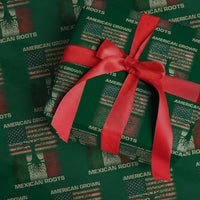 American Grown Mexican Roots Wrapping Paper Roll Retro Mexico America Flag