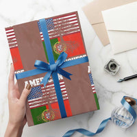 American Grown Portuguese Roots Wrapping Paper Roll Distressed Tree Portugal USA Flag - Wonder Print Shop