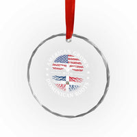 American Grown With Dominican Roots Crystal Glass Ornament USA Dominican Republic Heritage Pride Gift