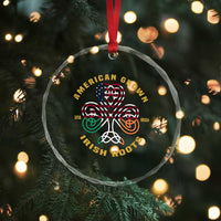 American Grown With Irish Roots Crystal Glass Ornament Irish American Shamrock - Wonder Print Shop