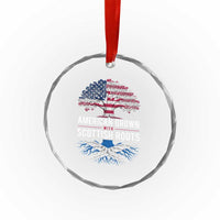 American Grown With Scottish Roots Crystal Glass Ornament Family Heritage USA Scotland Pride Gift