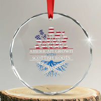 American Grown With Scottish Roots Crystal Glass Ornament Scottish American Heritage Thistle Flower - Wonder Print Shop
