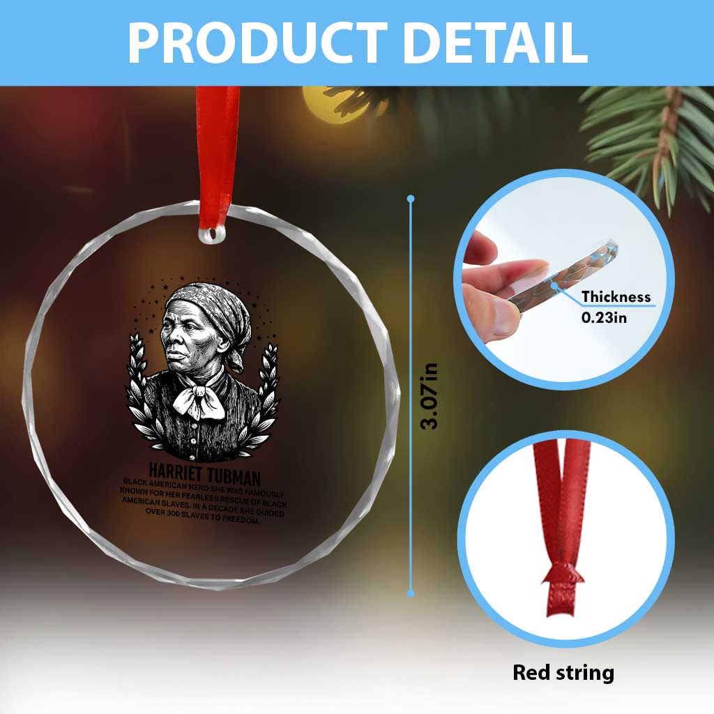 American Hero Harriet Tubman Crystal Glass Ornament Black History Leader Gift - Wonder Print Shop