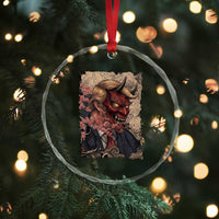 American Leader Oni Mask Japanese Ukiyoe Crystal Glass Ornament Political Parody Graphic