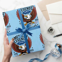 American Legends Eagle Wrapping Paper Roll 250 Years Patriotic Heritage 1776 to 2026 Semiquincentennial - Wonder Print Shop