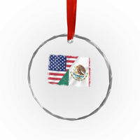 American Mexican Flag Crystal Glass Ornament Mexico Heritage Half Mexican Roots - Wonder Print Shop