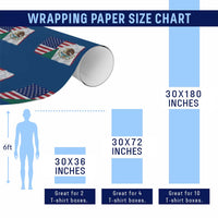 American Mexican Flag Wrapping Paper Roll Mexico Heritage Half Mexican Roots - Wonder Print Shop